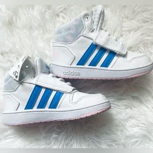 Adidas 8k hoops mid 2.0 white blue and pink